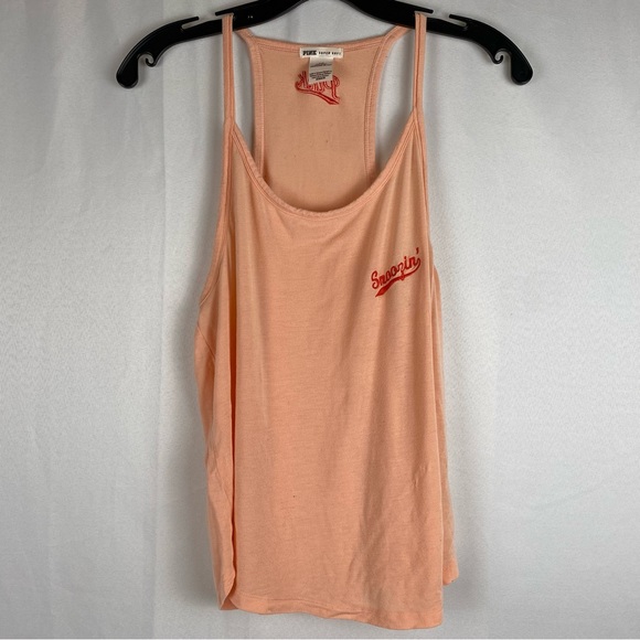 Victoria Secret Pink Super Soft Peach Snoozing Tank Top - Picture 1 of 7